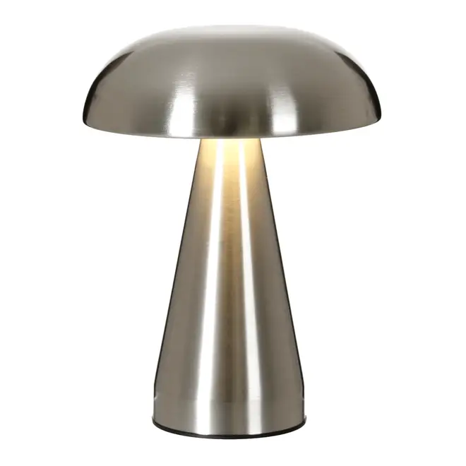 LUMINÁRIA DE MESA LED RECARREGÁVEL MUSHROOM - PRATA - Foto 2