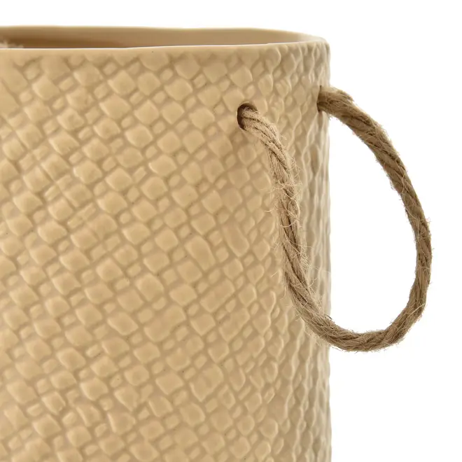VASO 22 CM TRAMADINHO - AREIA/TERRACOTA - Foto 4