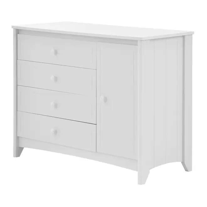 CÔMODA 4 GAVETAS/1 PORTA 1,22 M X 50 CM MON DIEU - BRANCO - Foto 2
