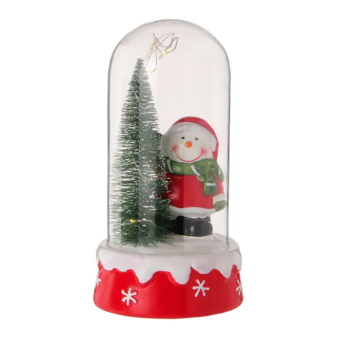 REDOMA BONECO DE NEVE ADORNO LED 19 CM BORDAR, AMAR E CELEBRAR - VERMELHO/BRANCO - Foto 3