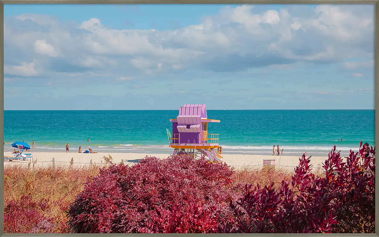 QUADRO MIAMI BEACH II 80 CM X 50 CM - ALUMÍNIO/MULTICOR - Foto 1