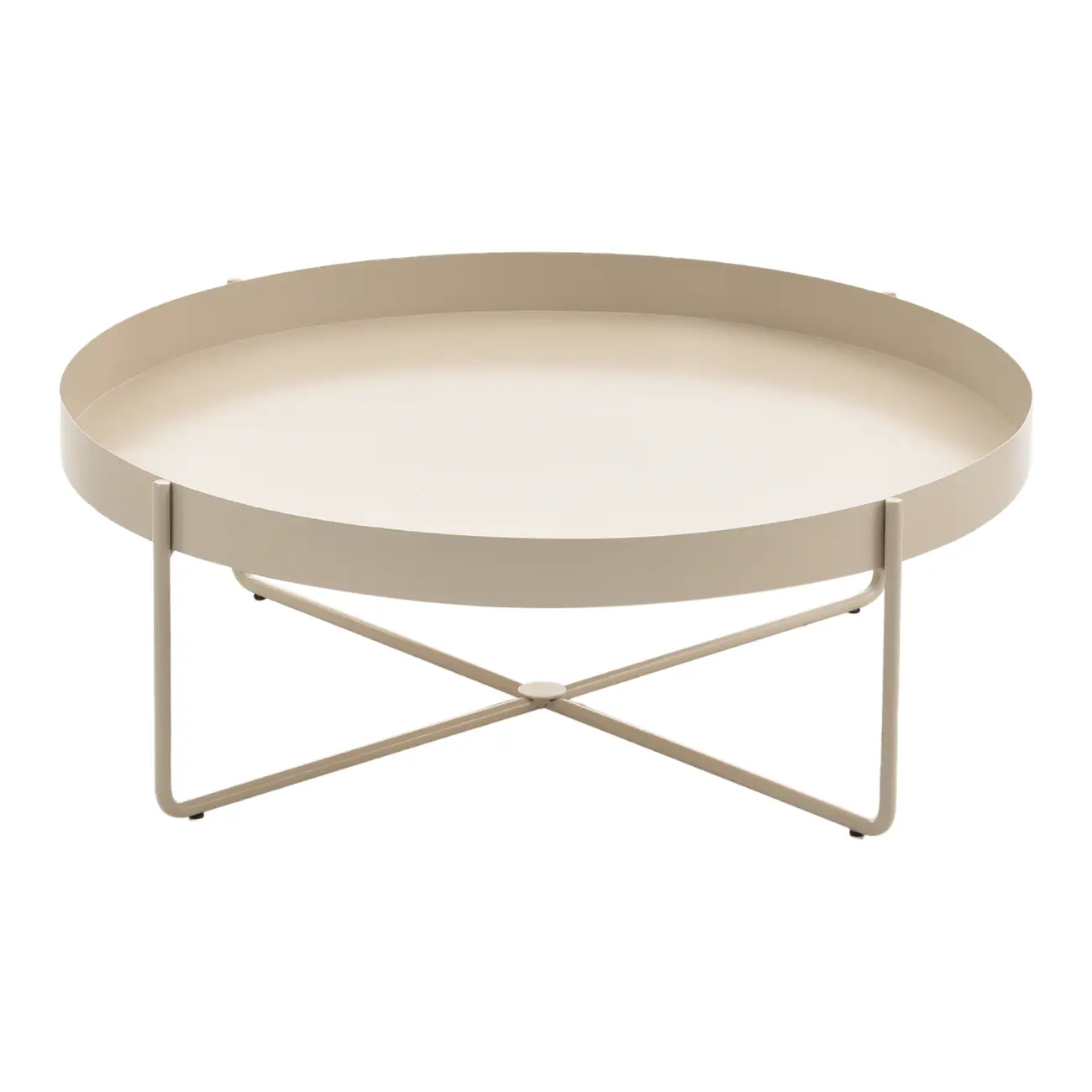 MESA DE CENTRO REDONDA 70 CM PIRIZ - AREIA - Foto 1
