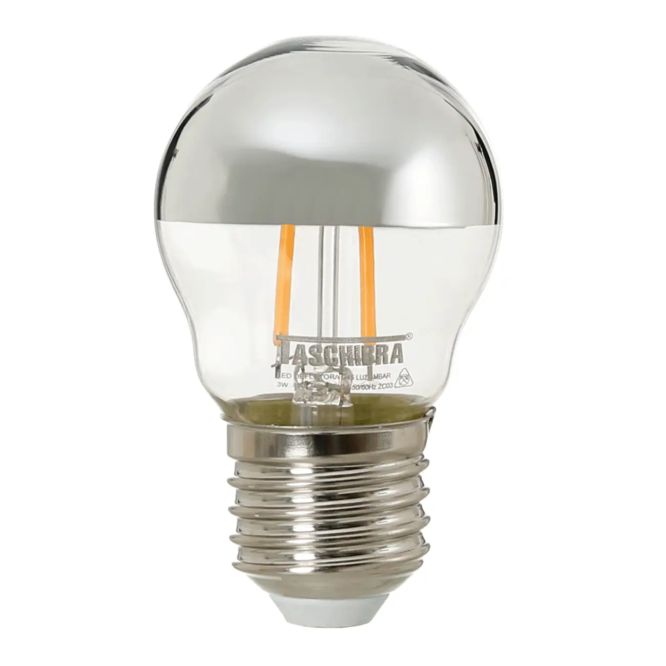 LÂMPADA LED FILAMENTO DEFLETORA ESPELHADA BOLINHA 3W 2200K E27 127/220V - AMARELO - Foto 1