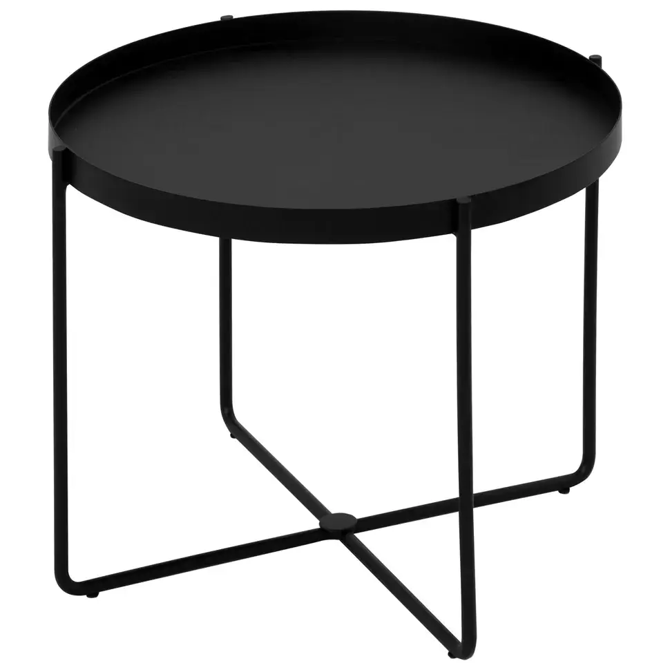 MESA LATERAL REDONDA 50 CM PIRIZ - PRETO - Foto 2