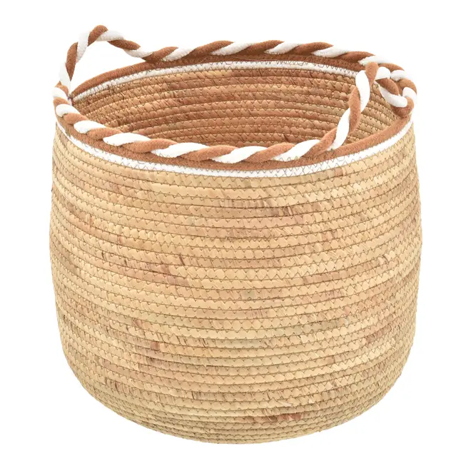 CESTO 39 CM X 35 CM PIRANGY - FIBRA CLARA/CANELA DO CEILÃO - Foto 4