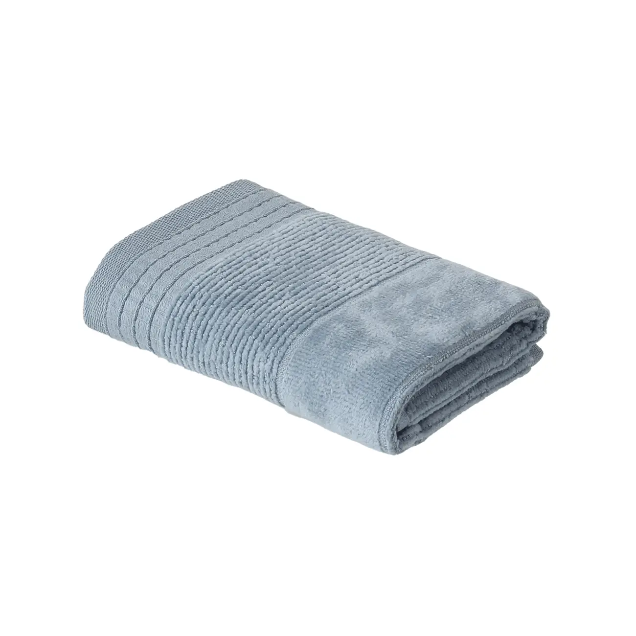 TOALHA DE LAVABO 50 CM X 30 CM DOUX AU TOUCHER - BLEU CENDRÉ - Foto 1