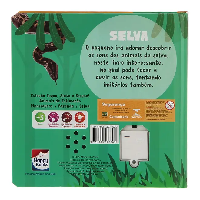 LIVRO TOQUE, SINTA E ESCUTE! SELVA - MULTICOR - Foto 3