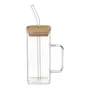 CANECA COM CANUDO 400 ML BAMBOO FRESH - BAMBU/INCOLOR - Foto 1