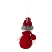 PINGENTE BONECO DE NEVE FOFO BORDAR, AMAR E CELEBRAR - VERMELHO/BRANCO - Foto 3