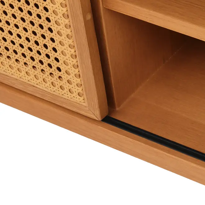 RACK 2 PORTAS DE CORRER 1,80 M X 40 CM COM PALHINHA ARES - TAUARI/FIBRA CLARA - Foto 15