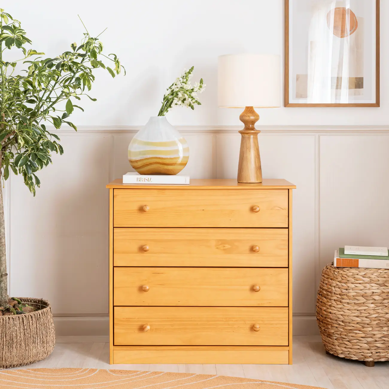 CÔMODA 4 GAVETAS 87 CM X 43 CM TIMBER - AMÊNDOA - Foto 23