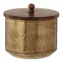 CAIXA DECORATIVA 16 CM X 14 CM PROA - OURO VELHO/NOZES - Foto 1