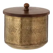 CAIXA DECORATIVA 16 CM X 14 CM PROA - OURO VELHO/NOZES - Foto 1