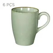 JOGO DE CANECAS 350 ML C/6 PEÇAS FINEST - SÁLVIA/ARGILA - Foto 1
