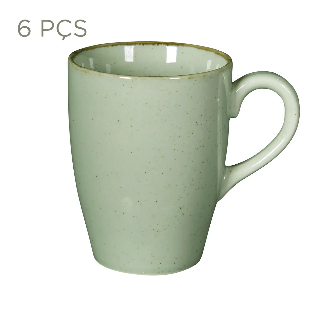 JOGO DE CANECAS 350 ML C/6 PEÇAS FINEST - SÁLVIA/ARGILA - Foto 1