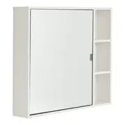 ARMÁRIO DE BANHEIRO COM ESPELHO 1 PORTA 80 CM X 70 CM SLEEK - BRANCO/PRATA - Foto 2