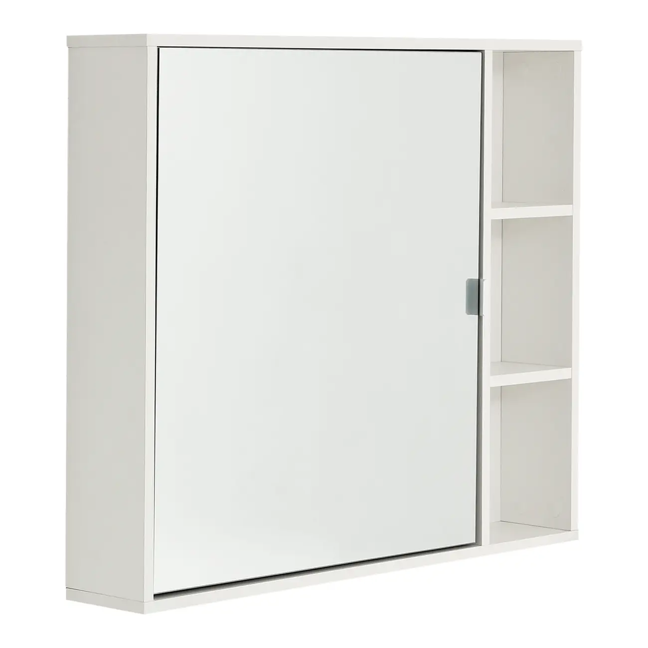 ARMÁRIO DE BANHEIRO COM ESPELHO 1 PORTA 80 CM X 70 CM SLEEK - BRANCO/PRATA - Foto 2