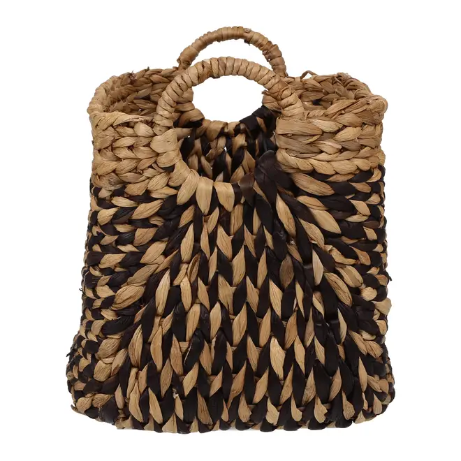 CESTO 29 CM X 45 CM X 35 CM AGUAPÉ - FIBRA NATURAL/PRETO - Foto 6
