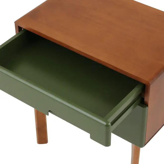 MESA DE CABECEIRA 2 GAVETAS BUARQUE - NOZES/MUSGO - Foto 10