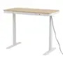 MESA DE ESCRITÓRIO REGULÁVEL E ELÉTRICA 1 GAVETA 1,18 M X 60 CM ELEVATION PLUS - BRANCO/CARVALHO - Foto 6