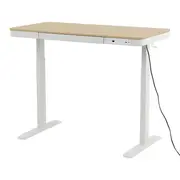 MESA DE ESCRITÓRIO REGULÁVEL E ELÉTRICA 1 GAVETA 1,18 M X 60 CM ELEVATION PLUS - BRANCO/CARVALHO - Foto 6