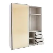 GUARDA-ROUPA DE CASAL 2 PORTAS DE CORRER COUTURE - BEGE/BRONZE - Foto 8