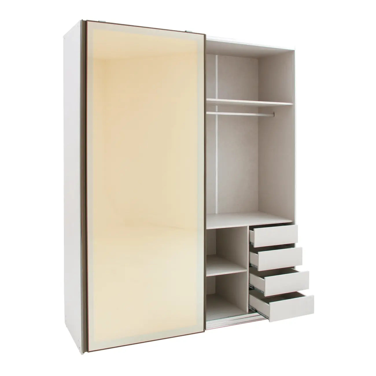 GUARDA-ROUPA DE CASAL 2 PORTAS DE CORRER COUTURE - BEGE/BRONZE - Foto 8