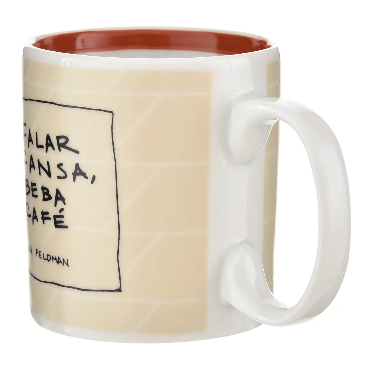 CANECA 350 ML IDA - FALAR CANSA - BEGE/PRETO - Foto 2