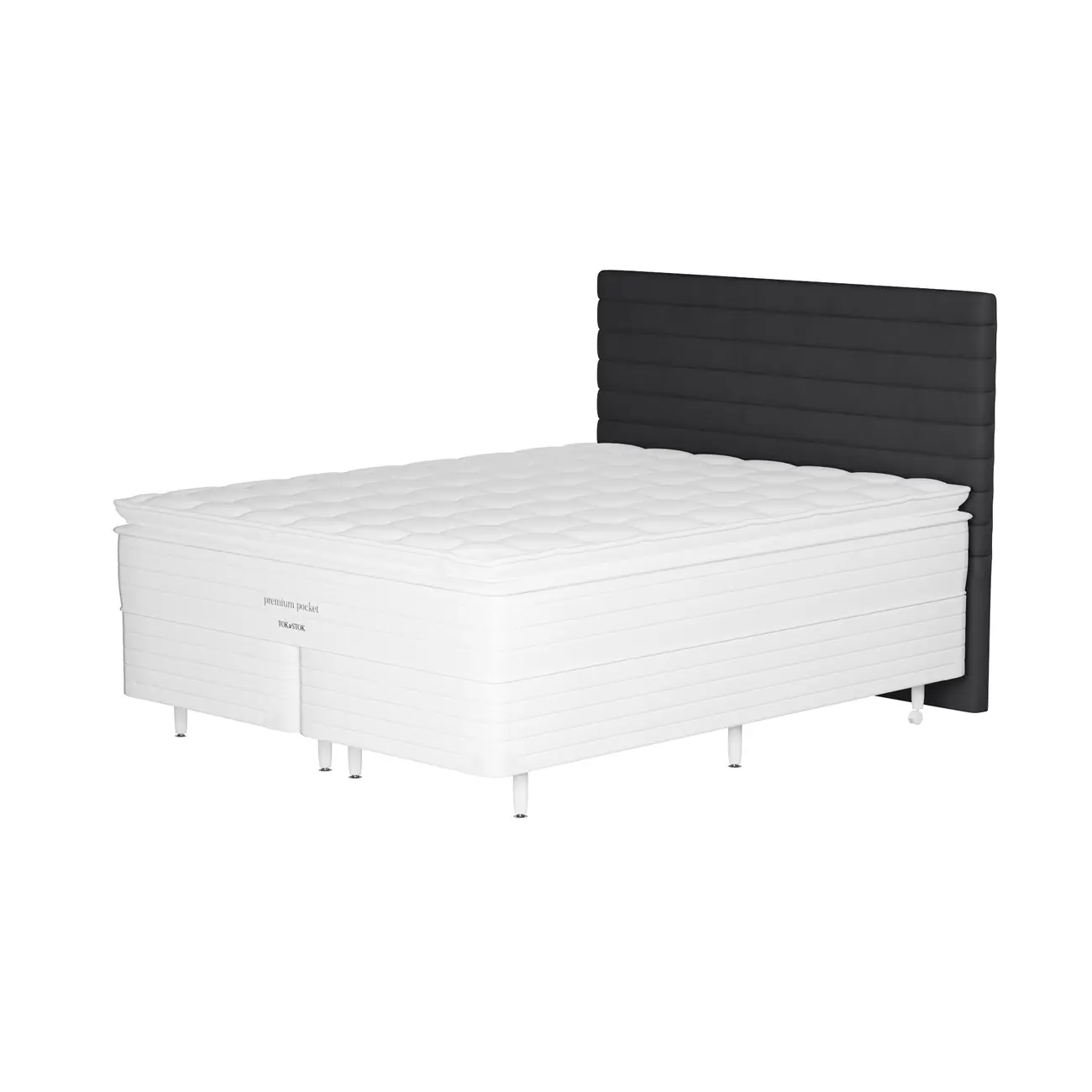 CAMA DE CASAL/QUEEN LINIEN PREMIUM - KONKRET/BRANCO - Foto 1