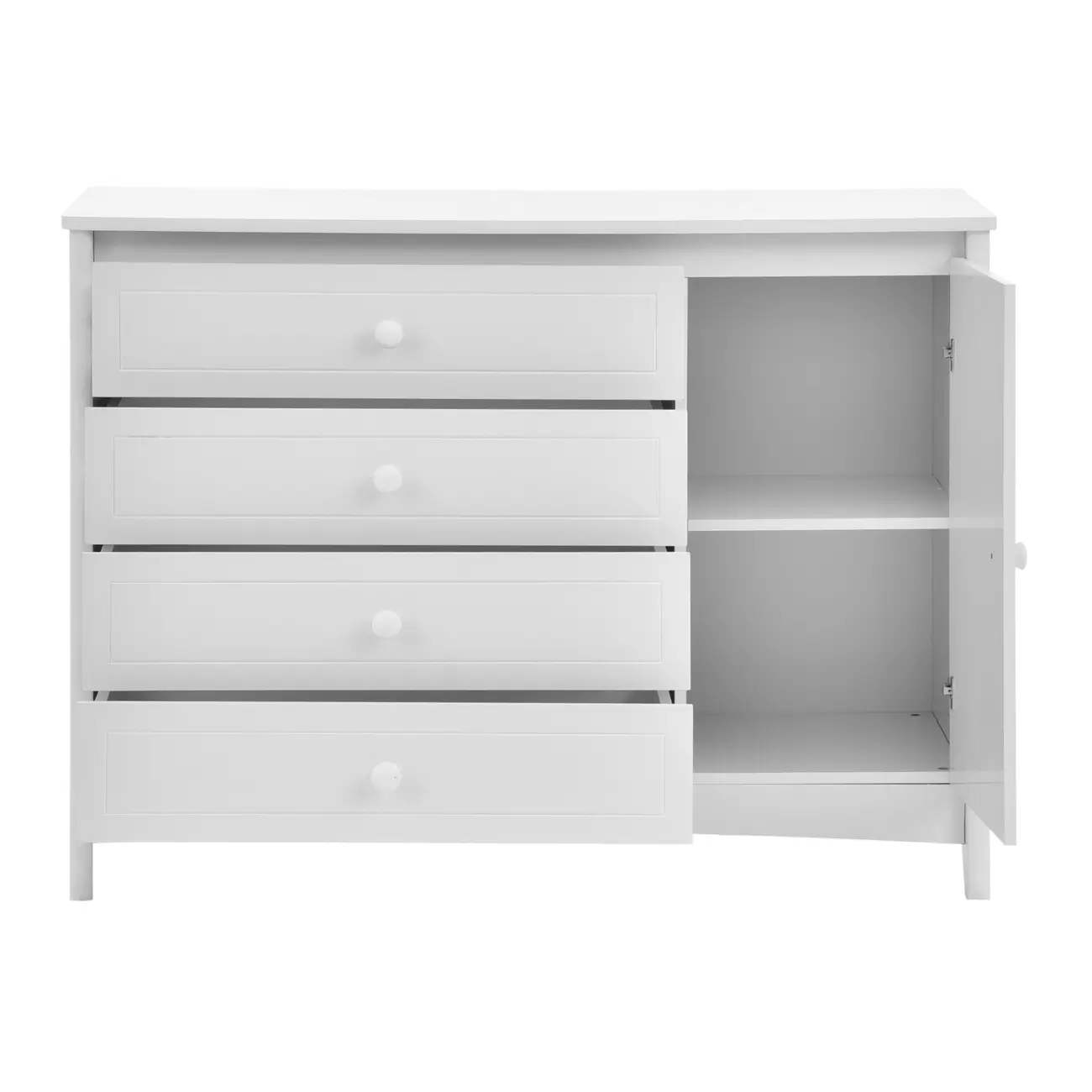 CÔMODA 4 GAVETAS/1 PORTA 1,22 M X 50 CM MON DIEU - BRANCO - Foto 4