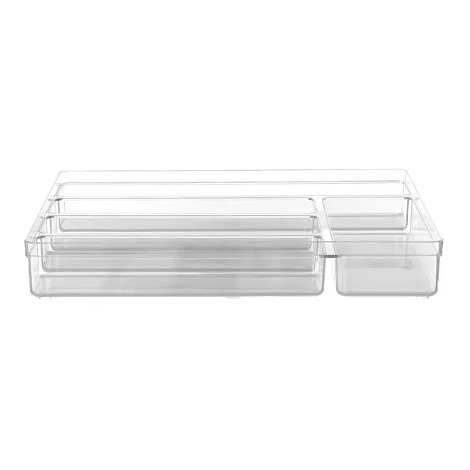 ORGANIZADOR DE TALHERES COM 5 DIVISÓRIAS PRACTICAL - INCOLOR - Foto 1