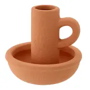 CASTIÇAL COM ALÇA TEMBÉ - ARGILA CRUA - Foto 1