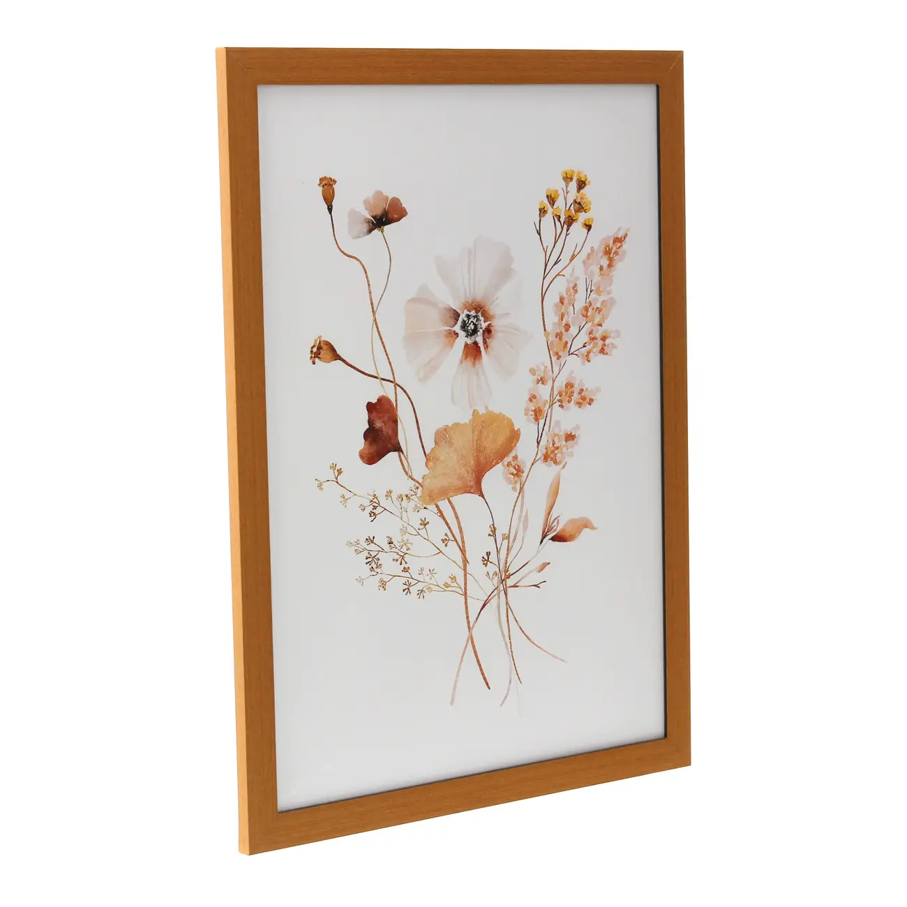 QUADRO 32 CM X 42 CM BROWN FLOWERS II - AMÊNDOA/MULTICOR - Foto 2