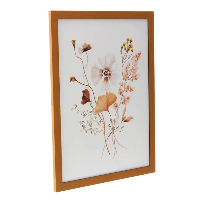 QUADRO 32 CM X 42 CM BROWN FLOWERS II - AMÊNDOA/MULTICOR - Foto 2