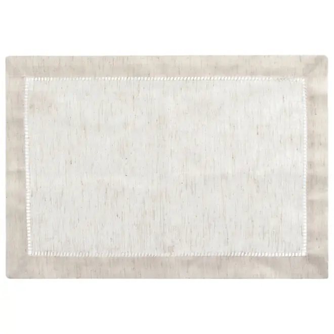 LUGAR AMERICANO TECIDO 50 CM X 35 CM LOUISE - NATURAL - Foto 1