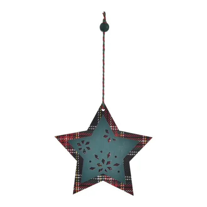 PINGENTE ÁRVORES ESTRELAS COM 4 PEÇAS HOHO HOME - VERMELHO HINDU/ENGLISH GREEN - Foto 1