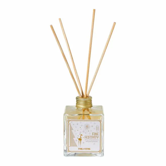 AROMATIZADOR YLANG YLANG E GARDENIA 250 ML FINE FESTIVITY - DOURADO/MULTICOR - Foto 1