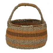 CESTO 32 CM X 30 CM X 30 CM ENTREMEADO - FIBRA CLARA/CANELA DO CEILÃO - Foto 2