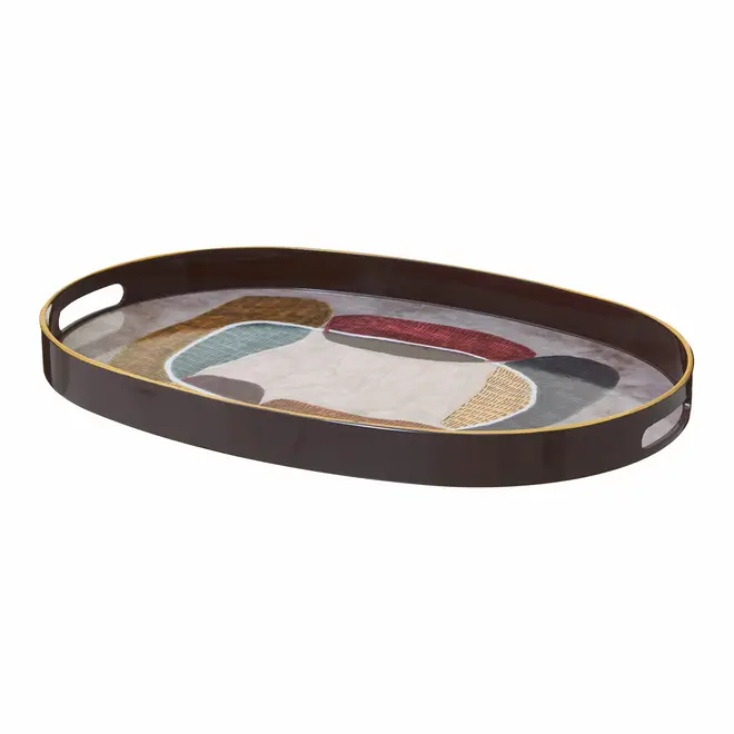 BANDEJA 44 CM X 30 CM PAISAGISTA - MARROM DE LEI/MULTICOR - Foto 2