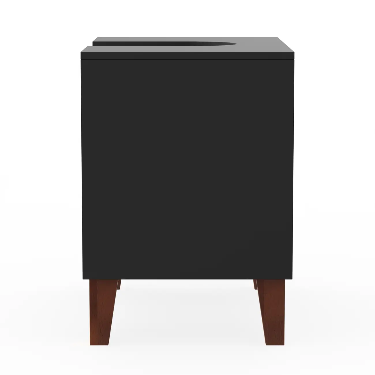 GABINETE DE BANHEIRO COLUNA 1 PORTA/3 GAVETAS LIVA - PRETO/NOZES - Foto 3