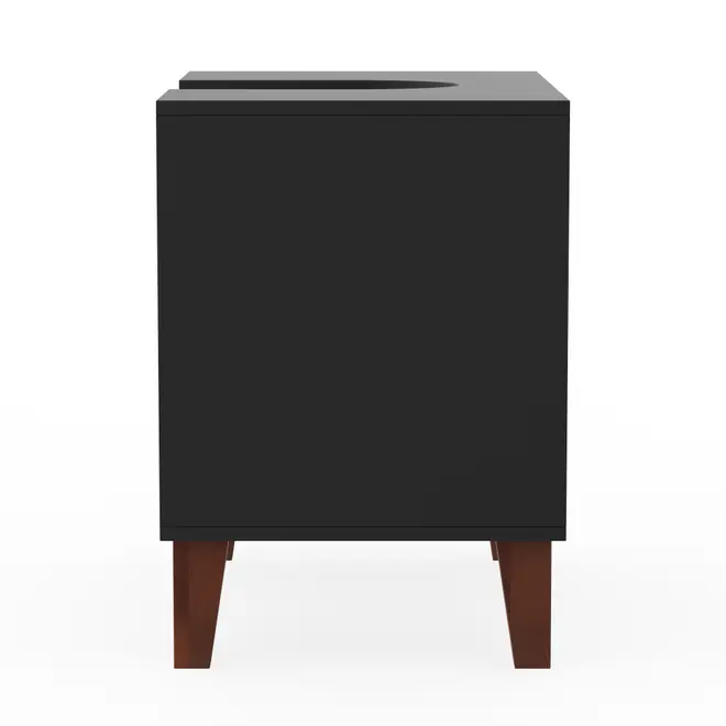 GABINETE DE BANHEIRO COLUNA 1 PORTA/3 GAVETAS LIVA - PRETO/NOZES - Foto 3