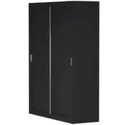 GUARDA-ROUPA DE CASAL 2 PORTAS DE CORRER 180 NOVILE - PRETO/BRANCO - Foto 20