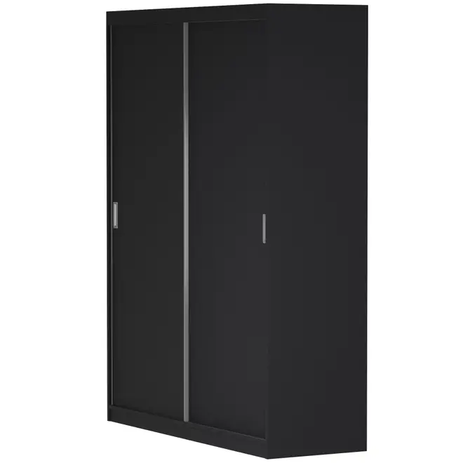 GUARDA-ROUPA DE CASAL 2 PORTAS DE CORRER 180 NOVILE - PRETO/BRANCO - Foto 20