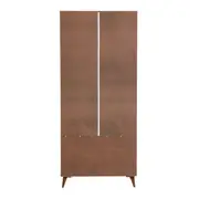 GUARDA-ROUPA 2 PORTAS/3 GAVETAS LIN - BRANCO/NOZES - Foto 9