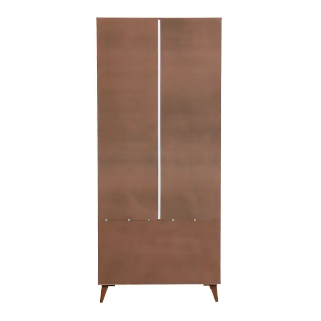 GUARDA-ROUPA 2 PORTAS/3 GAVETAS LIN - BRANCO/NOZES - Foto 9