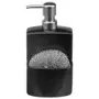 PORTA-DETERGENTE COM ESPONJA MYSA - PRETO/CROMADO - Foto 1