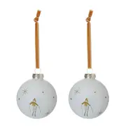 PINGENTE BOLA 7 CM CONJUNTO COM 2 PEÇAS SKI FINE FESTIVITY - CREAM/MULTICOR - Foto 1
