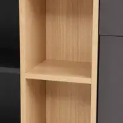MESA COM BALCÃO 1 PORTA BASCULANTE/1 GAVETA 1,60 M X 1,60 M ALETA - KONKRET/OAK TAMMI - Foto 10