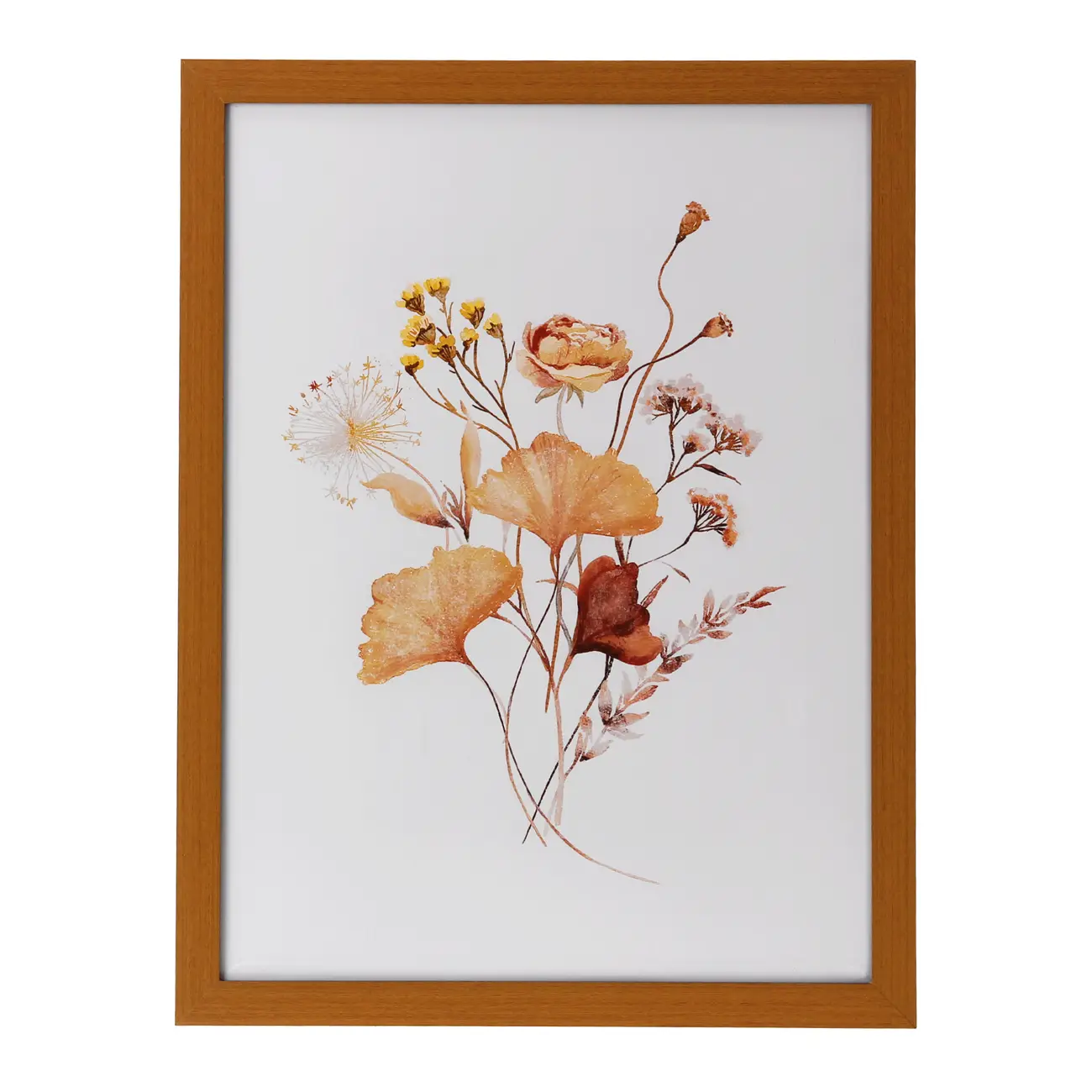 QUADRO 32 CM X 42 CM BROWN FLOWERS I - AMÊNDOA/MULTICOR - Foto 1