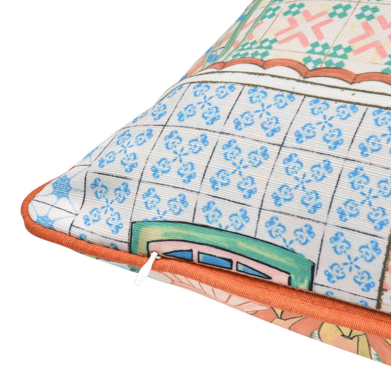ALMOFADA 60 CM X 60 CM SAUDADE TROPICAL - AZUL HISTÓRICO/MULTICOR - Foto 3
